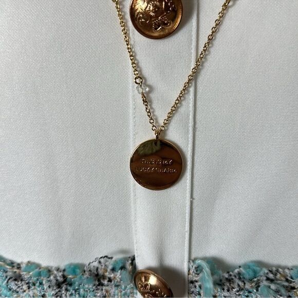 J.Crew Double Strand Hold Tone Beaded Sparkles This is My Lucky Charm Necklace - Picture 3 of 10